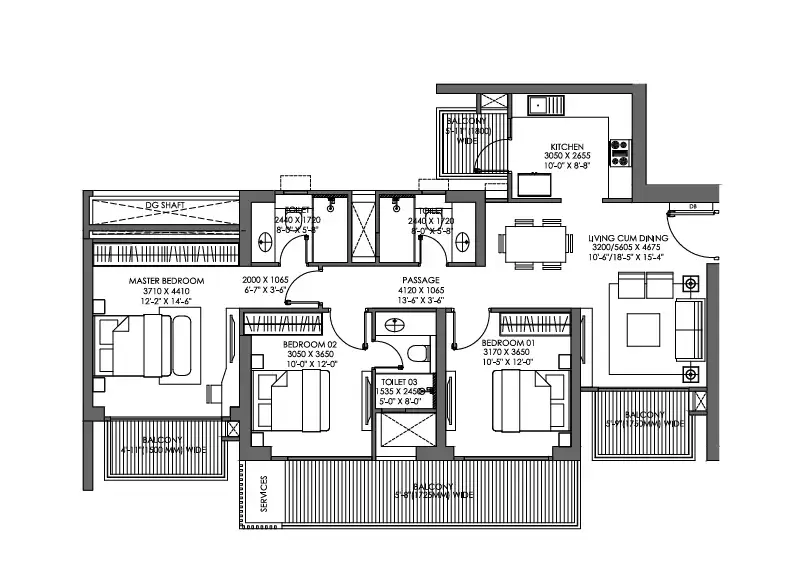 4 BHK-6000  SqFt